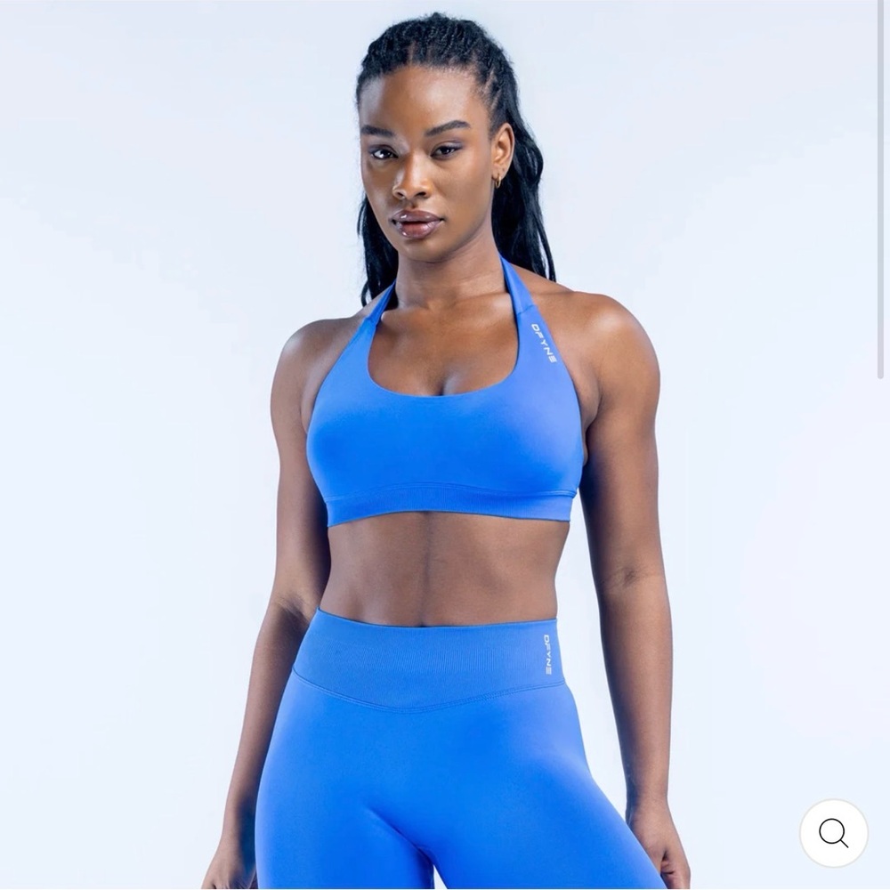 DFYNE Halter Sports Bra in Electric Blue